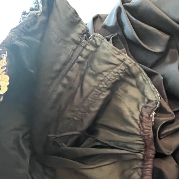 Vintage 1980s Black Bubble Hem Ruffled Boned Strapless Sequin Dress RARE XS - Picture 8 of 16